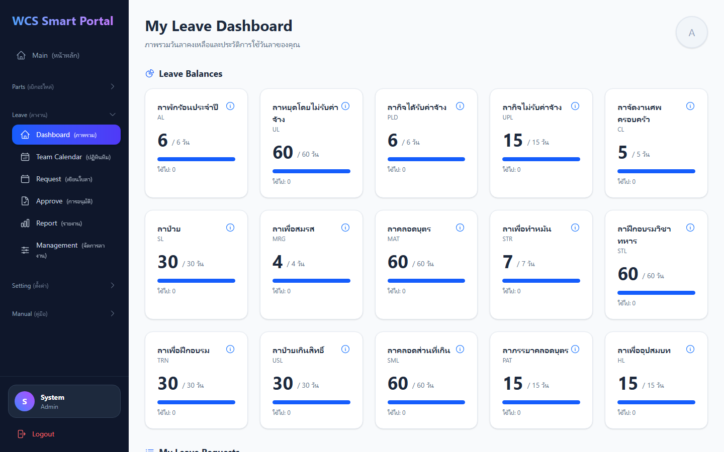 Leave System Screenshot